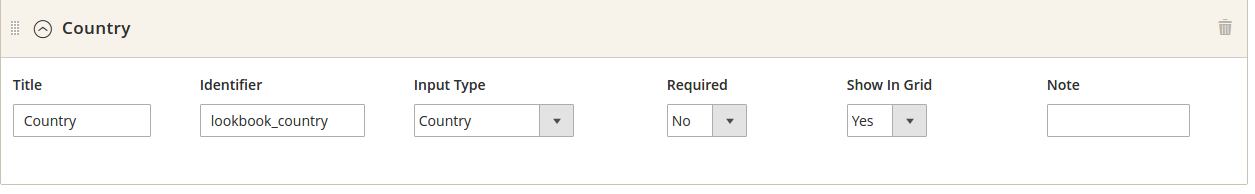 custom fields Custom field : Country settings