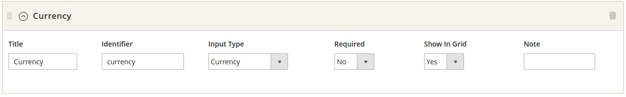 Custom field : currency settings Custom field : currency settings
